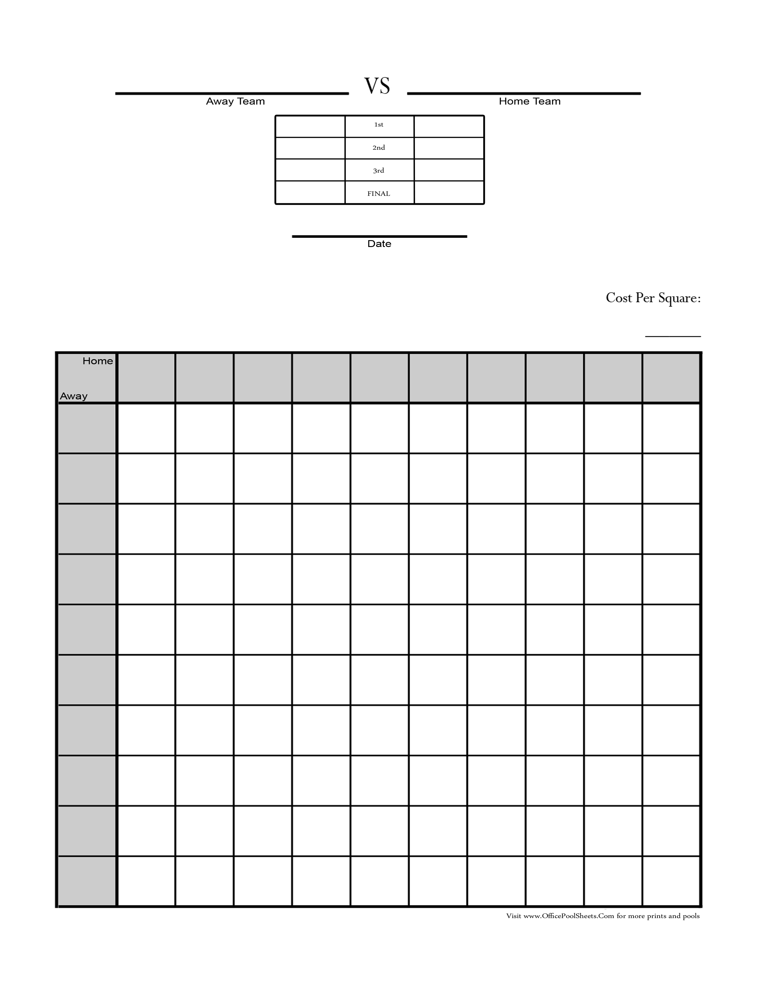 Print Square Grid Pool For Football